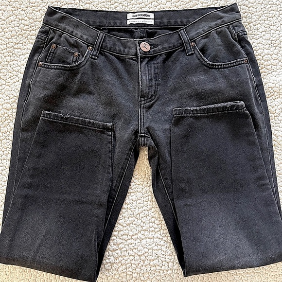 •One Teaspoon Free-bird LW Ankle Zip Denim Jeans in Black Sz 26 & 29 - Picture 4 of 13